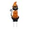 Glitzhome; Glitzhome® 36"H Halloween Metal Black Cat with Spring Head and Stacked Pumpkin Yard Stake; Category:Halloween Yardstakes; Image:2